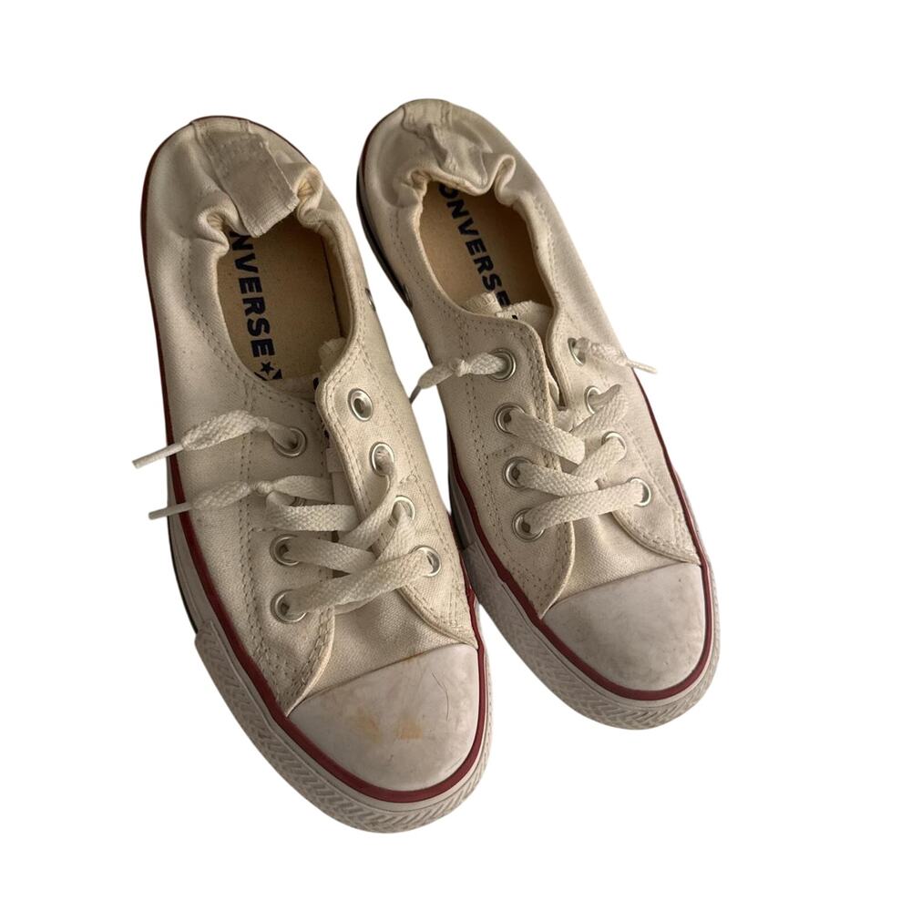 White lightly used converse trainers